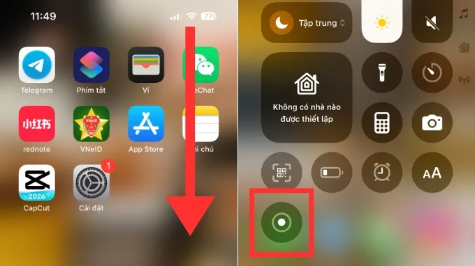 Cách quay màn hình iPhone có Face ID