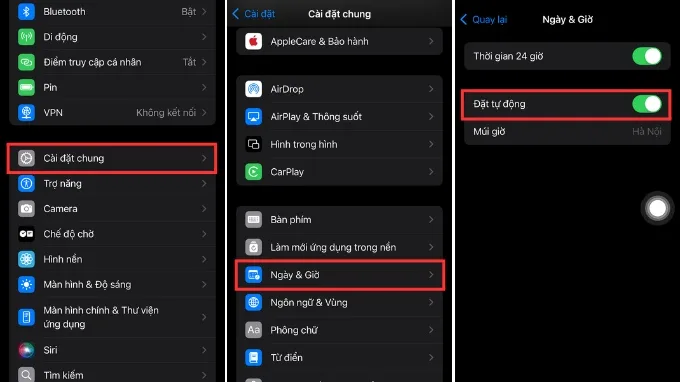 Cách chỉnh giờ trên iPhone tự động