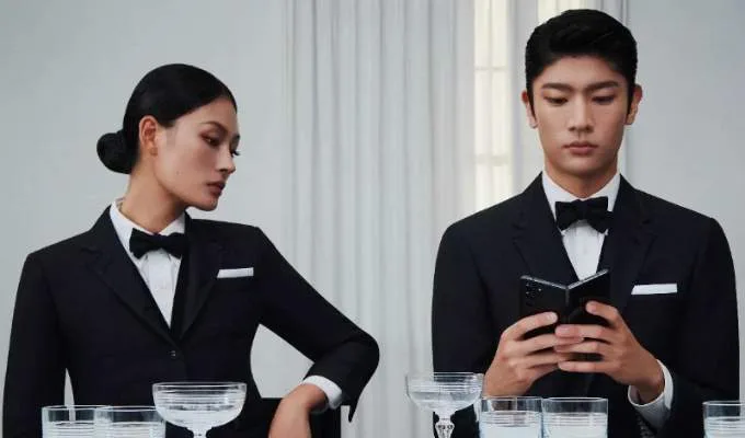 Hình ảnh truyền thông của phiên bản Galaxy Z Fold 5 Thom Browne