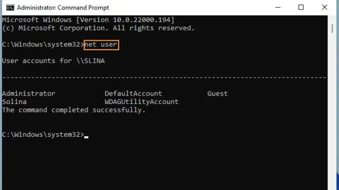 Cách đặt mật khẩu cho máy tính Win bằng Command Prompt