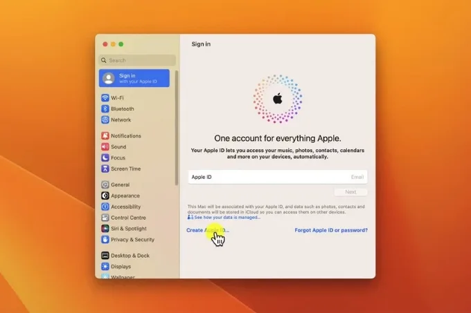 Các bước tạo tài khoản iCloud mới trên MacBook