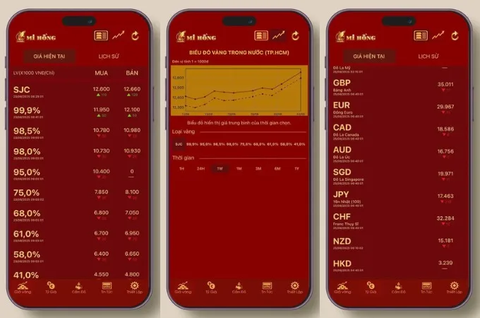 App Vàng Mi Hồng