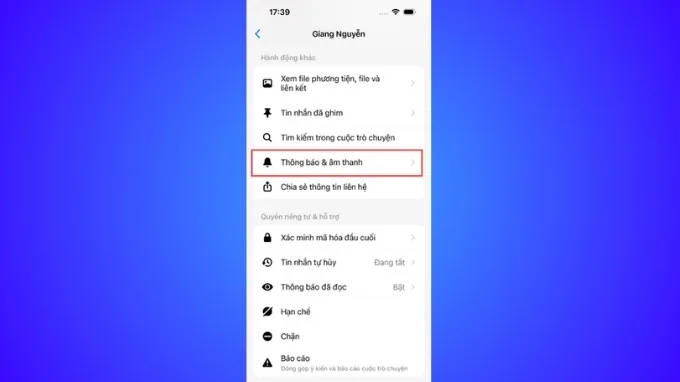 Tắt thông báo cuộc gọi trên Messenger