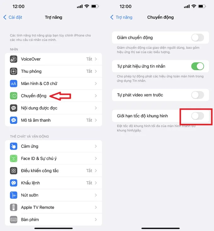 Cách bật tần số quét 120Hz trên iPhone 13 Pro và 13 Pro Max
