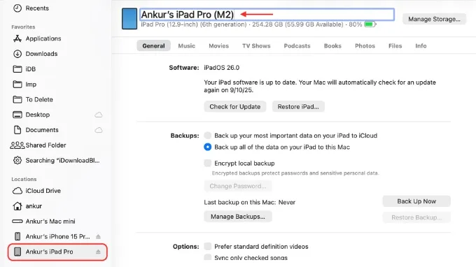 Cách đổi tên AirDrop bằng iTunes