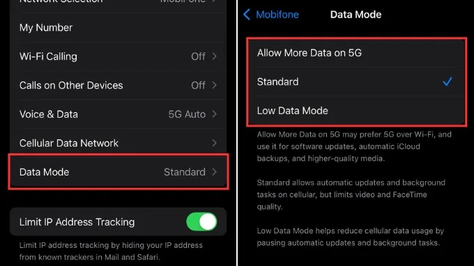 Cách thay đổi cài đặt 5G trên iPhone