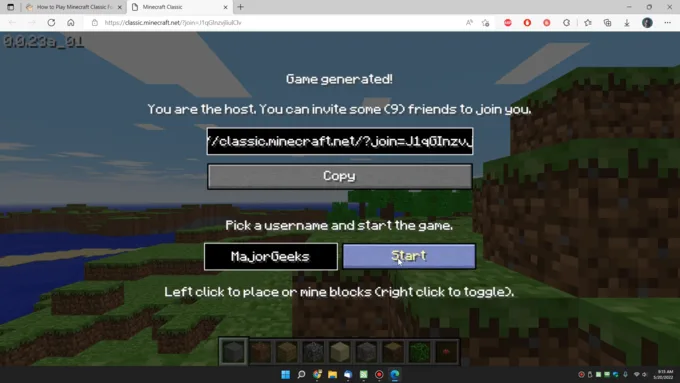 Hướng dẫn chi tiết cách chơi Minecraft trên web bước 3