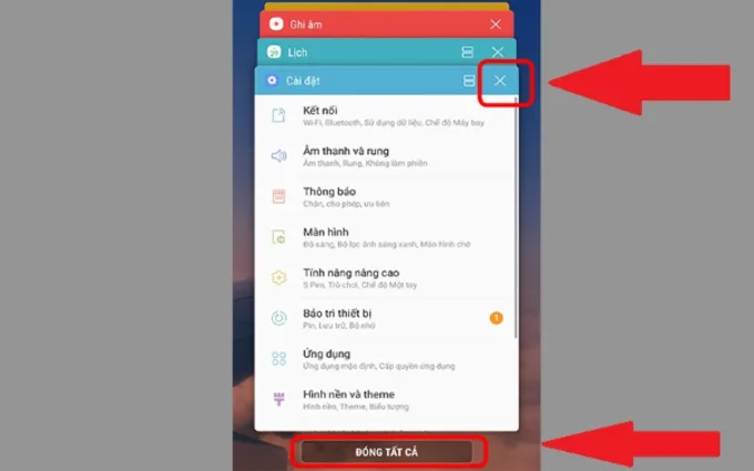Tắt các ứng dụng chạy ngầm là cách khắc phục lỗi bàn phím Samsung