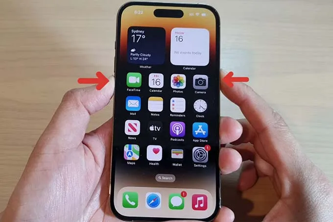 Cách sử dụng tổ hợp phím tắt để tắt, mở nguồn nhanh trên iPhone 14 
