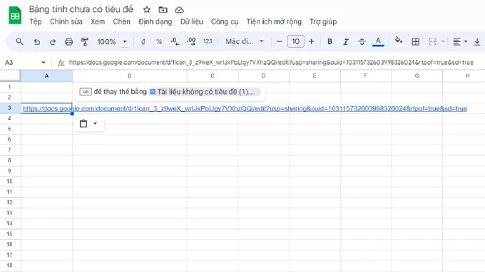 Bước 7 của cách chèn file Word vào Google Sheets