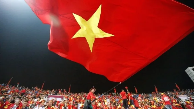 Hình nền lá cờ Việt Nam trên sân vận động