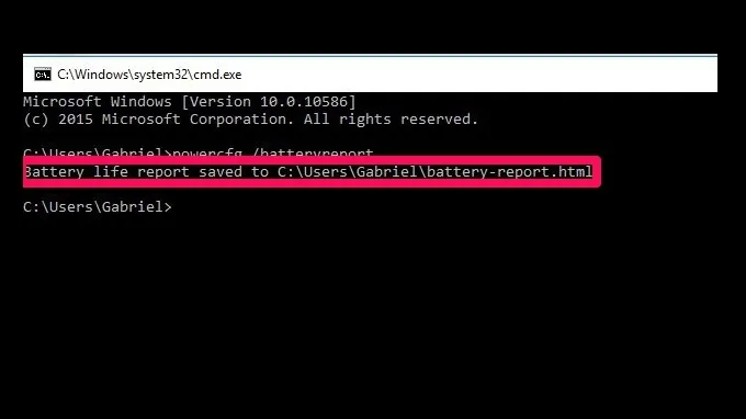Màn hình đen xuất báo cáo tình trạng pin laptop
