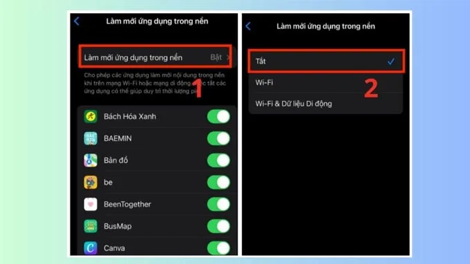 Tắt ứng dụng chạy ngầm bước 2