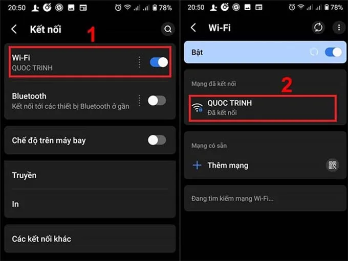 Chọn wifi đang sử dụng và sau đó bạn nhấn tiếp vào mục “Chạm để chia sẻ mật khẩu”