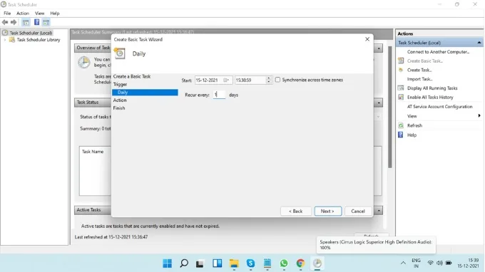 Hẹn giờ tắt laptop Windows 11 bằng Task Scheduler