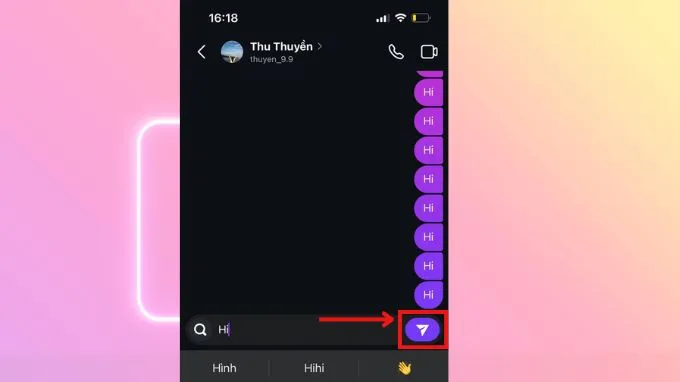Nhập nội dung tin nhắn cần hẹn giờ gửi trên Instagram