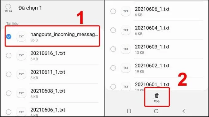 Xóa bớt file tài liệu để giải phóng bộ nhớ trên Samsung