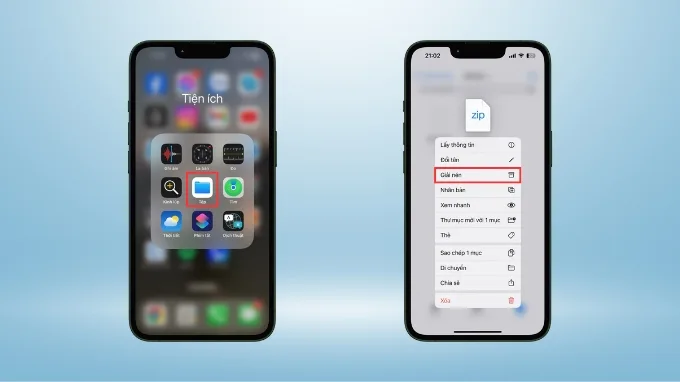 Nhấn chọn vào file cần giải nén và chọn lệnh Giải nén