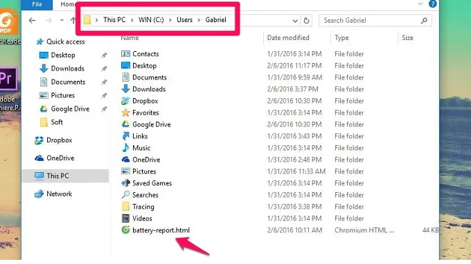 Tìm file dữ liệu pin đã trích xuất ra