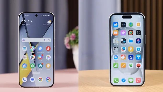 So sánh Xiaomi POCO F8 Pro vs iPhone 15 về màn hình