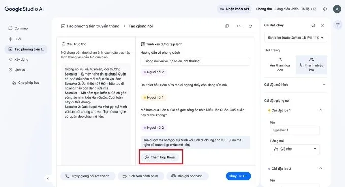 Cách tạo đoạn hội thoại bằng AI