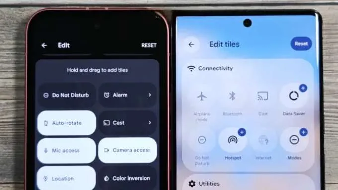 Sử dụng phím tắt trên Android và vuốt xuống bằng hai ngón tay để mở rộng Cài đặt nhanh