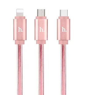 Cáp 3 đầu Hoco L12 (Lightning + Micro + Type-C) - hình ảnh sản phẩm