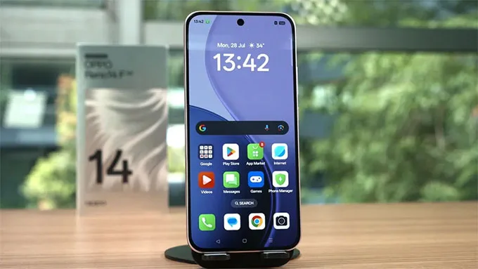 Điện thoại OPPO Reno14 F 512GB được trang bị màn hình AMOLED kích thước 6,57 inch