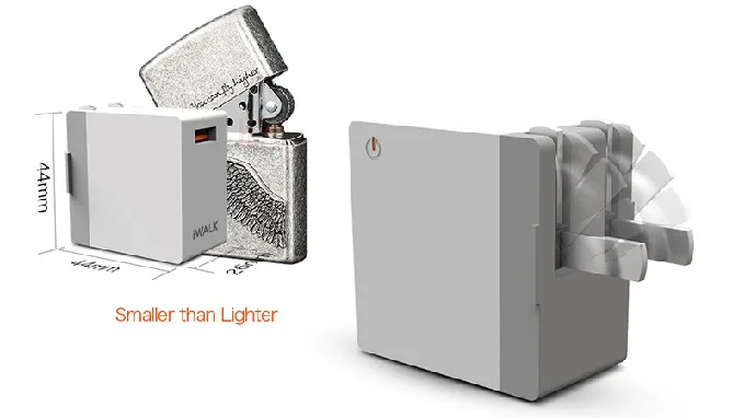 Kích thước củ sạc iWalk nhỏ gọn