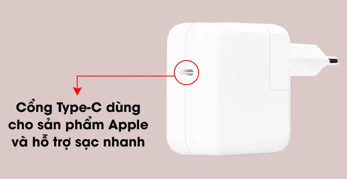 Củ sạc nhanh iPhone 30W USB-C chính hãng tương thiết nhiều thiết bị
